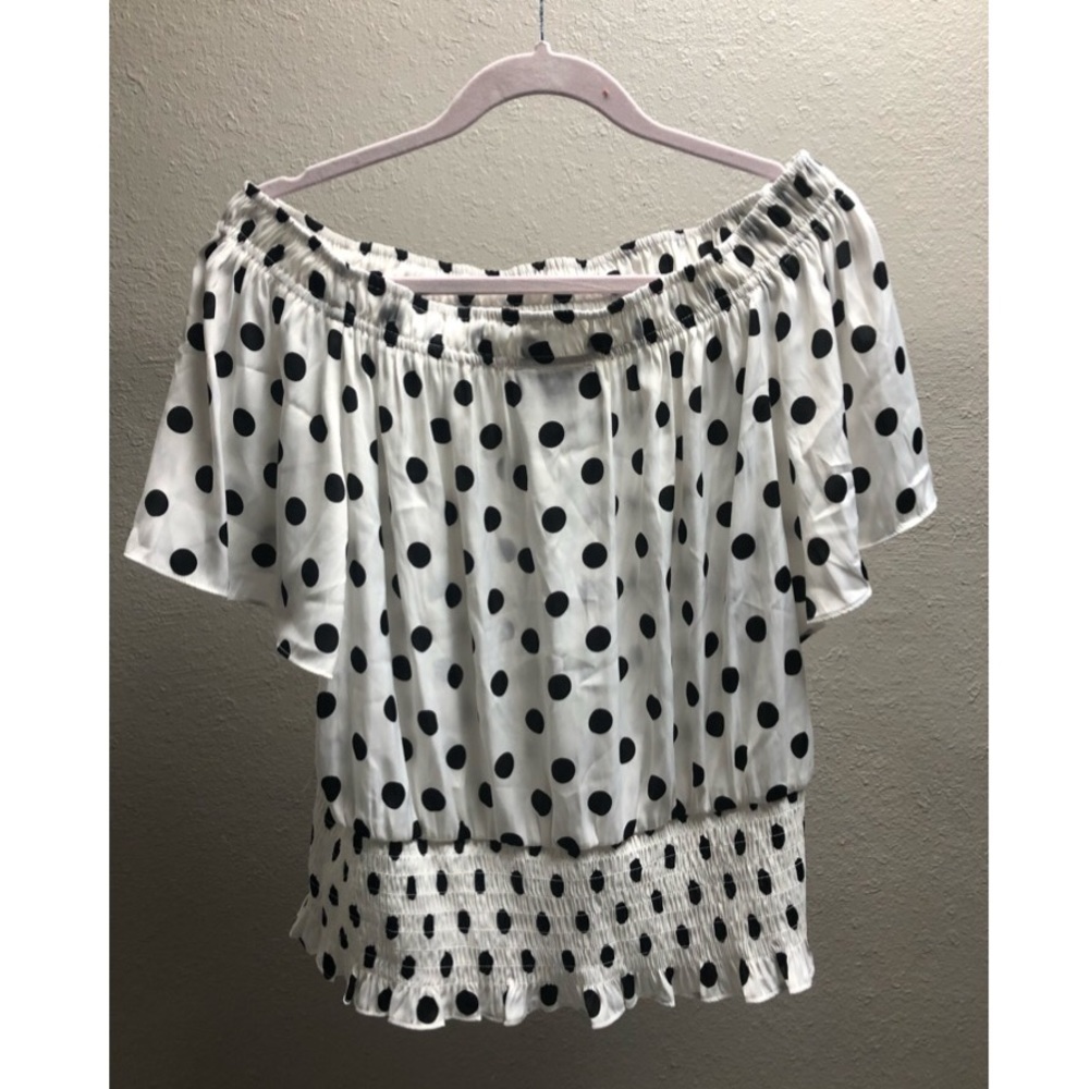 INC Polka-Dot Off-the-Shoulder Top
